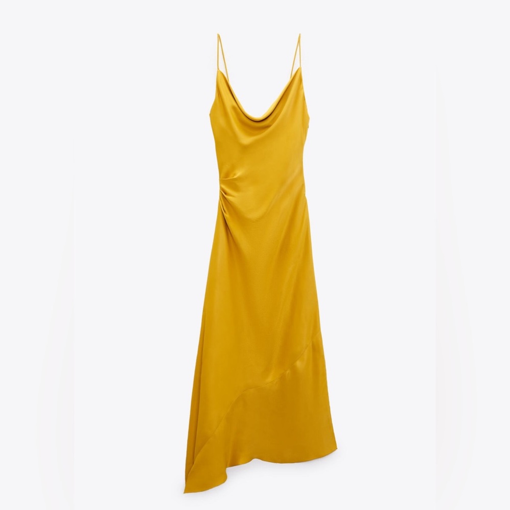 Gold Satin Effect Slip Dress